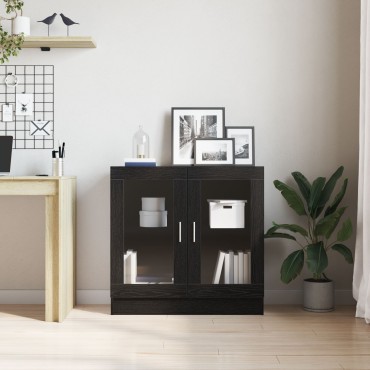 vidaXL Μαύρη Βιβλιοθήκη από Δρυ με διαστάσεις 82,5x30,5x80cm Φτιαγμένη από ξύλο 1 τεμ.