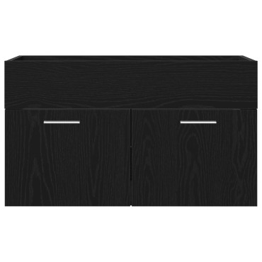 vidaXL Νιπτήρας με Ντουλάπι Μαύρη Δρυς 90x38,5x46cm Επεξεργασμένο Ξύλο