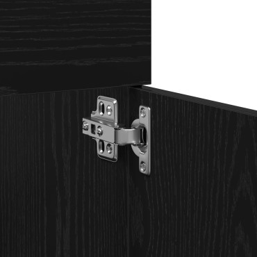 vidaXL Νιπτήρας με Ντουλάπι Μαύρη Δρυς 90x38,5x46cm Επεξεργασμένο Ξύλο