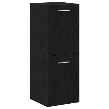 vidaXL Ντουλάπι Τοίχου Μπάνιου Μαύρη Δρυς 30x30x80 cm Κατασκευασμένο από Ξύλο