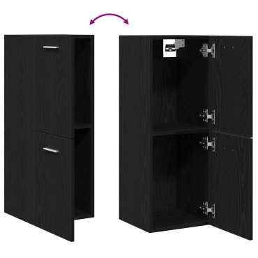 vidaXL Ντουλάπι Τοίχου Μπάνιου Μαύρη Δρυς 30x30x80 cm Κατασκευασμένο από Ξύλο