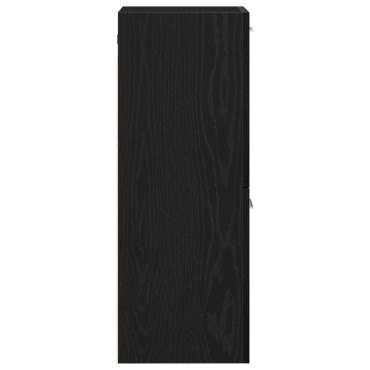 vidaXL Ντουλάπι Τοίχου Μπάνιου Μαύρη Δρυς 30x30x80 cm Κατασκευασμένο από Ξύλο