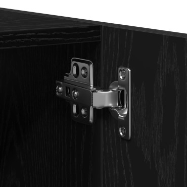 vidaXL Ντουλάπι Τοίχου Μπάνιου Μαύρη Δρυς 30x30x80 cm Κατασκευασμένο από Ξύλο