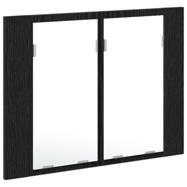 vidaXL LED Καθρέφτης Μπάνιου Ντουλάπας Μαύρο Δρυς 60x12x45cm Από Ξύλο