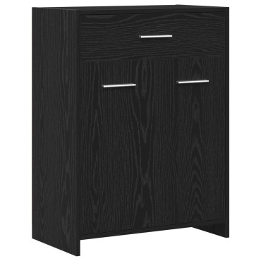 vidaXL Ντουλάπα Μπάνιου Μαύρη Δρυς 60x33x80cm Ξύλο Επεξεργασμένο