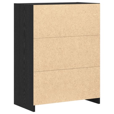 vidaXL Ντουλάπα Μπάνιου Μαύρη Δρυς 60x33x80cm Ξύλο Επεξεργασμένο