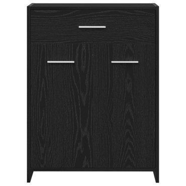 vidaXL Ντουλάπα Μπάνιου Μαύρη Δρυς 60x33x80cm Ξύλο Επεξεργασμένο