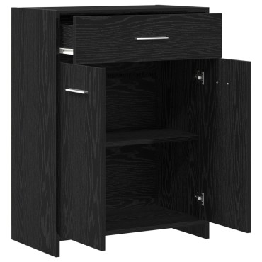 vidaXL Ντουλάπα Μπάνιου Μαύρη Δρυς 60x33x80cm Ξύλο Επεξεργασμένο