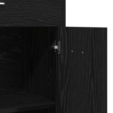 vidaXL Ντουλάπα Μπάνιου Μαύρη Δρυς 60x33x80cm Ξύλο Επεξεργασμένο