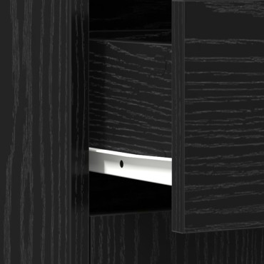 vidaXL Ντουλάπα Μπάνιου Μαύρη Δρυς 60x33x80cm Ξύλο Επεξεργασμένο
