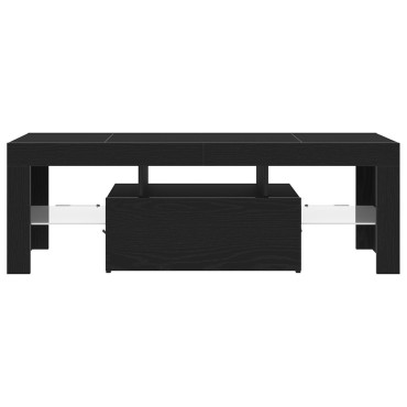 vidaXL Ντουλάπα τηλεόρασης με LED φώτα Μαύρη Δρυς 120x35x40 εκ