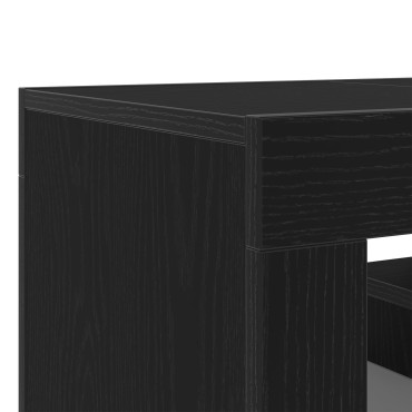 vidaXL Ντουλάπα τηλεόρασης με LED φώτα Μαύρη Δρυς 120x35x40 εκ