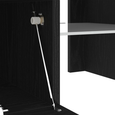 vidaXL Ντουλάπα τηλεόρασης με LED φώτα Μαύρη Δρυς 120x35x40 εκ