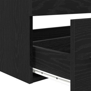 vidaXL Ντουλάπα με Καθρέφτη Μαύρη Βελανιδιά 90x45x1,5cm Κατασκευασμένο Ξύλο