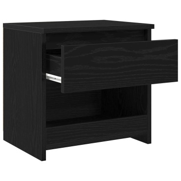 vidaXL Κομοδίνα 2 τεμ. Μαύρο Ξύλο 40x30x39cm από Επεξεργασμένο Ξύλο