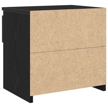 vidaXL Κομοδίνα 2 τεμ. Μαύρο Ξύλο 40x30x39cm από Επεξεργασμένο Ξύλο
