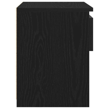 vidaXL Κομοδίνα 2 τεμ. Μαύρο Ξύλο 40x30x39cm από Επεξεργασμένο Ξύλο