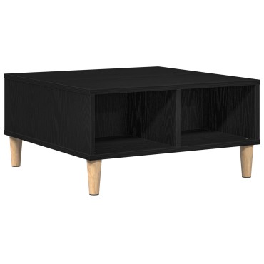 vidaXL Μαύρο Δρυς Τραπεζάκι Σαλονιού 60x60x30cm - Φτιαγμένο από Ξύλο 1 τεμ.