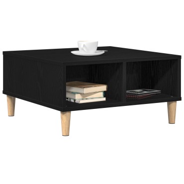 vidaXL Μαύρο Δρυς Τραπεζάκι Σαλονιού 60x60x30cm - Φτιαγμένο από Ξύλο 1 τεμ.