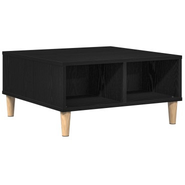 vidaXL Μαύρο Δρυς Τραπεζάκι Σαλονιού 60x60x30cm - Φτιαγμένο από Ξύλο 1 τεμ.