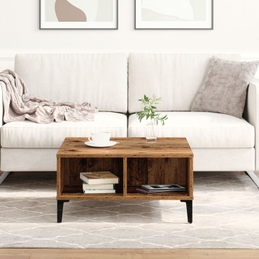 vidaXL Τραπέζι καφέ Παλιού Ξύλου 60x60x30cm Κατασκευασμένο Ξύλο 1 τεμ.