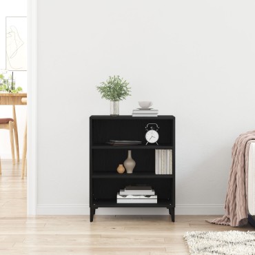 vidaXL Πλαϊνό γραφείο Μαύρο Δρυς 57x35x70 cm Φτιαγμένο από ξύλο 1 τεμ.
