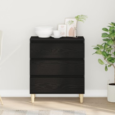 vidaXL Μπουφές Μαύρο Δρυς 60x35x70cm Επεξεργασμένο Ξύλο 1 τεμ.