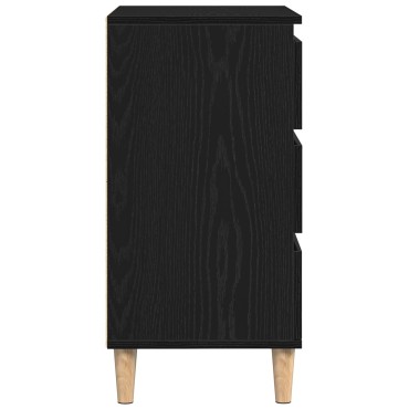 vidaXL Μπουφές Μαύρο Δρυς 60x35x70cm Επεξεργασμένο Ξύλο 1 τεμ.