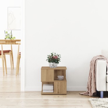 vidaXL Τραπέζι Άκρης από Οξειδωμένο Δρύ 40x40x40cm 1 τεμ.