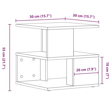 vidaXL Τραπέζι Ψηλού Σαλονιού Μαύρο Δρυς 40x40x40cm Φτιαγμένο από Ξύλο 1 τεμ.