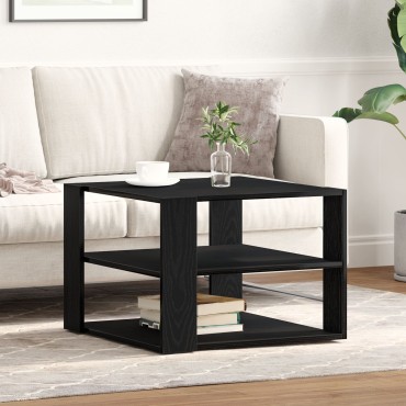 vidaXL Τραπεζάκι σαλονιού Μαύρο Δρυς 59,5x59,5x40cm Κατασκευασμένο Ξύλο 1 τεμ.