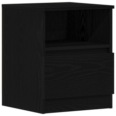 vidaXL Κομοδίνα 2 τεμ. Μαύρο Δρυς 40x40x50cm Επεξεργασμένο ξύλο