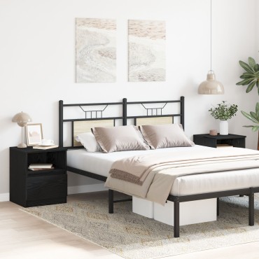vidaXL Κομοδίνα 2 τεμ. Μαύρο Δρυς 40x40x50cm Επεξεργασμένο ξύλο