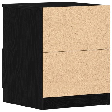 vidaXL Κομοδίνα 2 τεμ. Μαύρο Δρυς 40x40x50cm Επεξεργασμένο ξύλο
