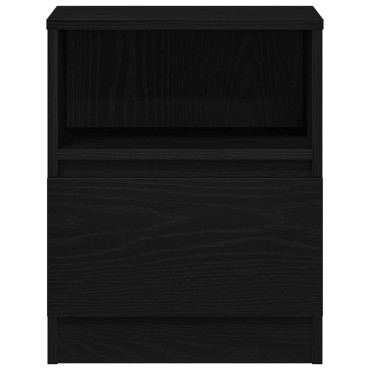 vidaXL Κομοδίνα 2 τεμ. Μαύρο Δρυς 40x40x50cm Επεξεργασμένο ξύλο