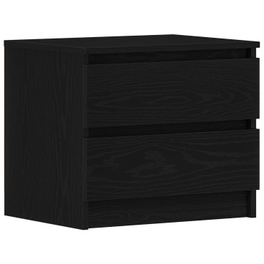 vidaXL Κομοδίνο Μαύρο Δρυς 50x40x43,5cm Επεξεργασμένο Ξύλο 1 τεμ.