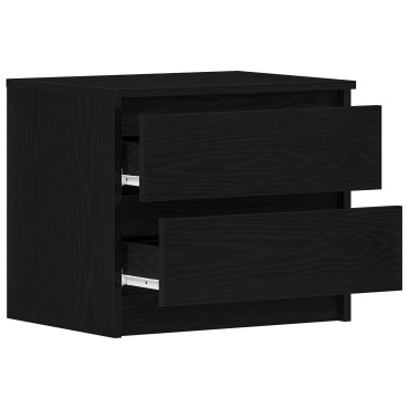 vidaXL Κομοδίνο Μαύρο Δρυς 50x40x43,5cm Επεξεργασμένο Ξύλο 1 τεμ.
