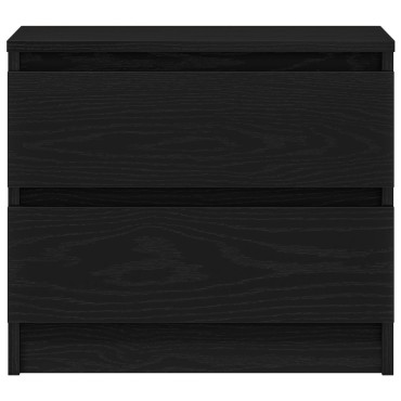 vidaXL Κομοδίνο Μαύρο Δρυς 50x40x43,5cm Επεξεργασμένο Ξύλο 1 τεμ.