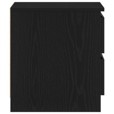vidaXL Κομοδίνο Μαύρο Δρυς 50x40x43,5cm Επεξεργασμένο Ξύλο 1 τεμ.