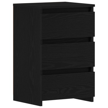 vidaXL Κομοδίνα 2 τεμ. Μαύρο Βαθύ 40x35x62,5cm Επεξεργασμένο Ξύλο