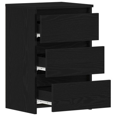 vidaXL Κομοδίνα 2 τεμ. Μαύρο Βαθύ 40x35x62,5cm Επεξεργασμένο Ξύλο