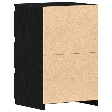 vidaXL Κομοδίνα 2 τεμ. Μαύρο Βαθύ 40x35x62,5cm Επεξεργασμένο Ξύλο