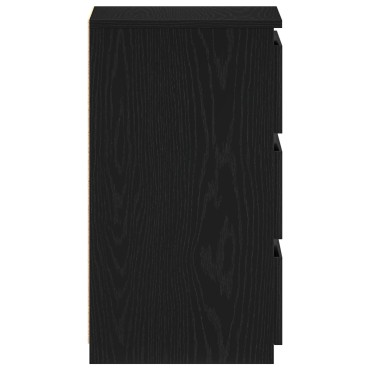 vidaXL Κομοδίνα 2 τεμ. Μαύρο Βαθύ 40x35x62,5cm Επεξεργασμένο Ξύλο
