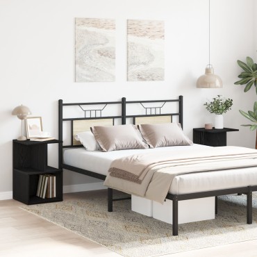 vidaXL Κομοδίνα 2 τεμ. Μαύρη Δρυς 35x35x55cm Κατασκευασμένο ξύλο