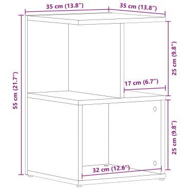 vidaXL Κομοδίνα 2 τεμ. Μαύρη Δρυς 35x35x55cm Κατασκευασμένο ξύλο