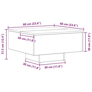 vidaXL Καφέ Τραπέζι Μαύρης Δρυός 60x60x31,5cm Φτιαγμένο από Ξύλο