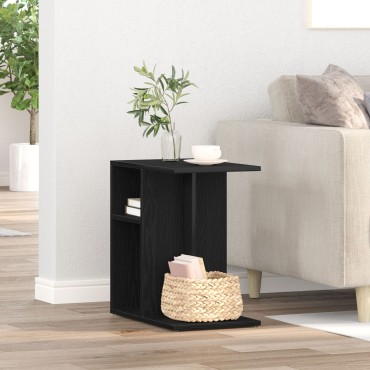 vidaXL Μαύρο Δρυς Πλευρικό Τραπέζι 50x30x50cm Από ξύλο