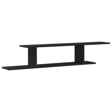 vidaXL Τοίχου Ράφα TV Μαύρη Βελανιδιά 125x18x23cm Επεξεργασμένο Ξύλο