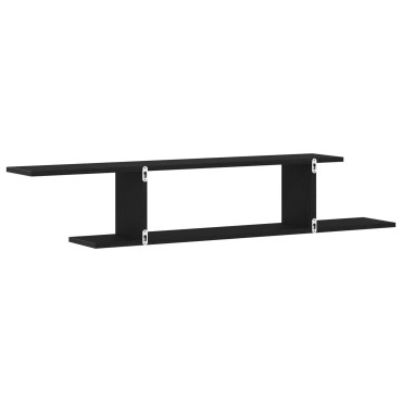 vidaXL Τοίχου Ράφα TV Μαύρη Βελανιδιά 125x18x23cm Επεξεργασμένο Ξύλο