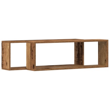 vidaXL Ράφια 2 τεμ. από Παλιό Ξύλο 80x15x26cm Επεξεργασμένο Ξύλο